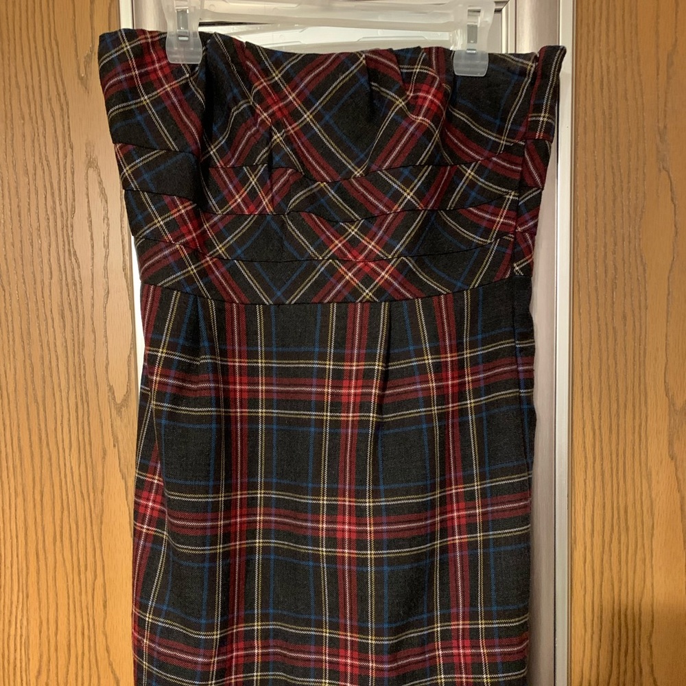 Vintage Plaid Strapless dress